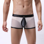 Men’s Mesh Boxer with Faux Leather Pouch – Bold Style Underwear