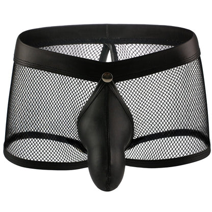Men’s Mesh Boxer with Faux Leather Pouch – Bold Style Underwear
