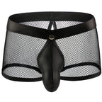 Men’s Mesh Boxer with Faux Leather Pouch – Bold Style Underwear