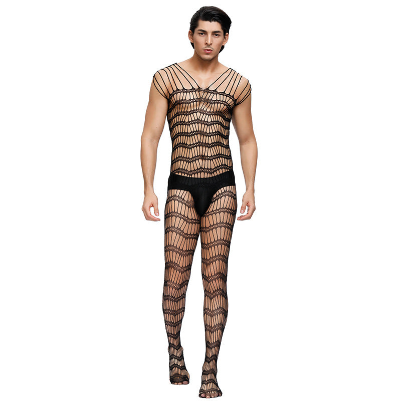 Men’s Fishnet Bodystocking – Sexy Full-Body Mesh Lingerie