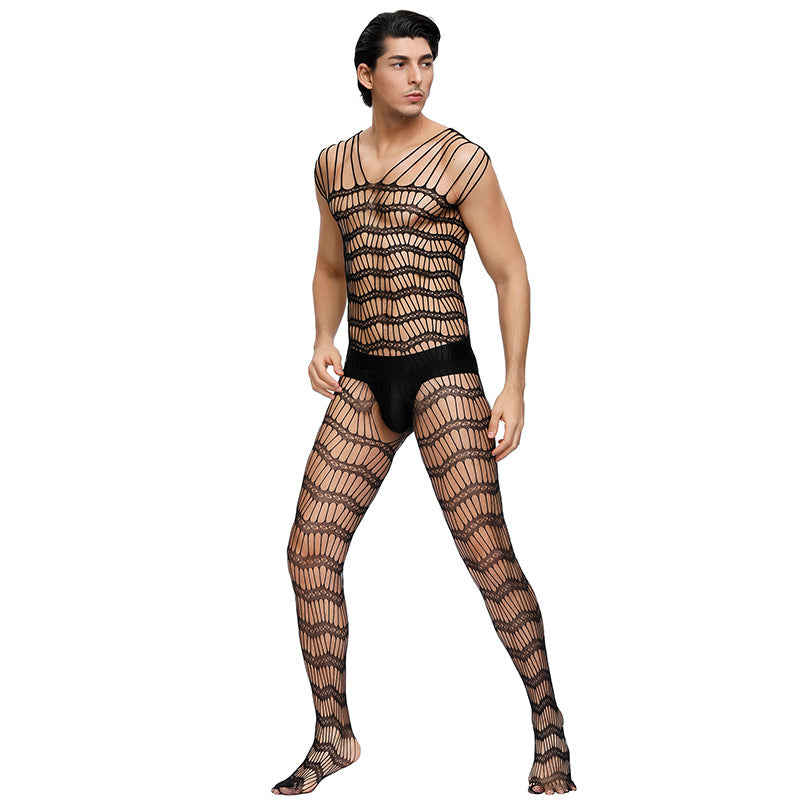 Men’s Fishnet Bodystocking – Sexy Full-Body Mesh Lingerie