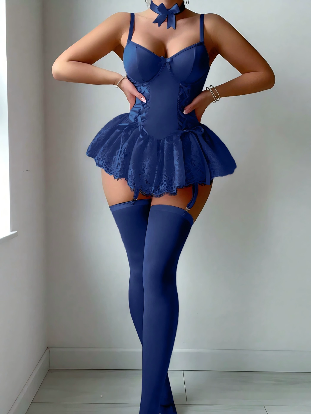 Pink Lace Corset Lingerie Dress – Sexy Babydoll Outfit