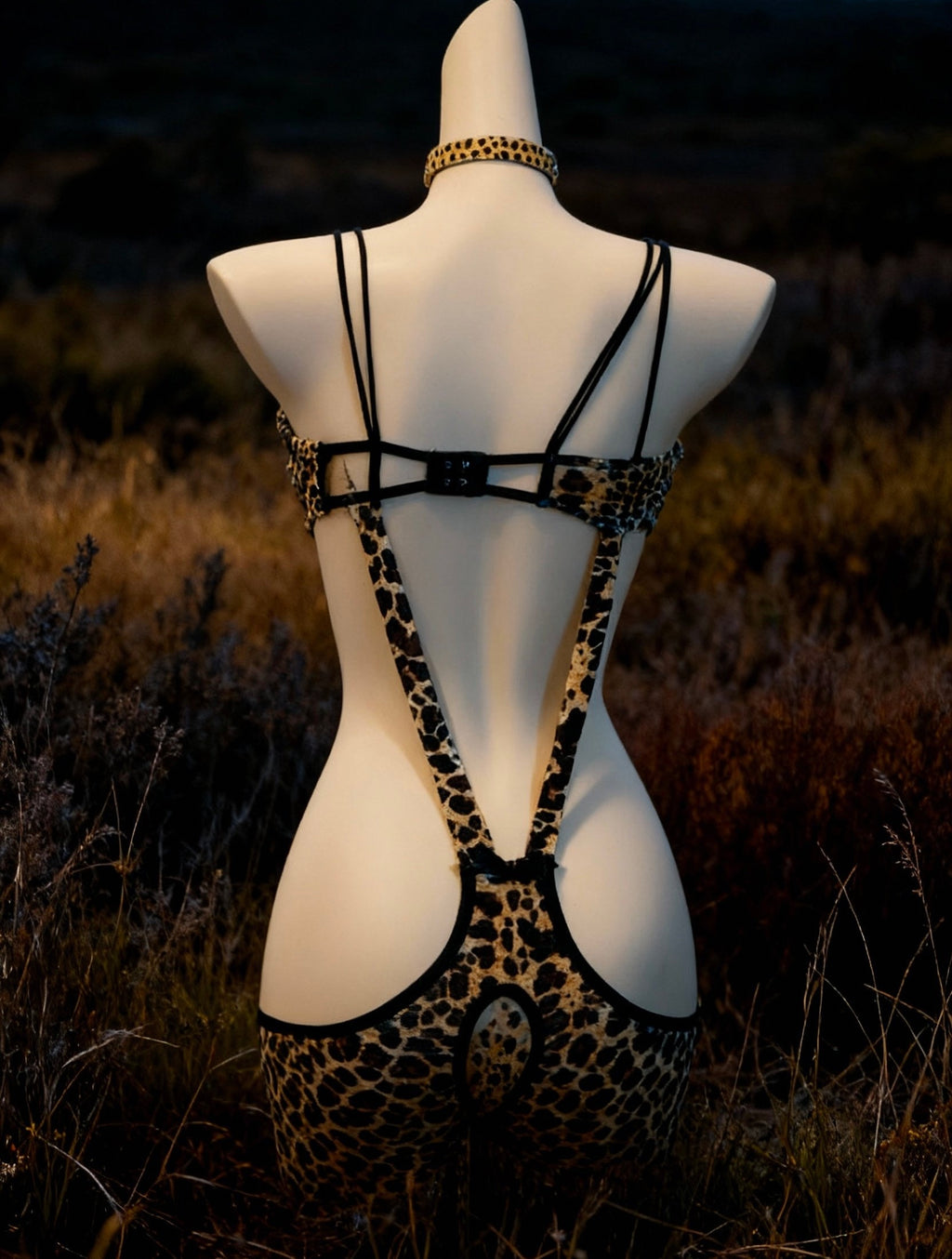 Leopard Print Lingerie Set – Sexy Cat Bodysuit for Women