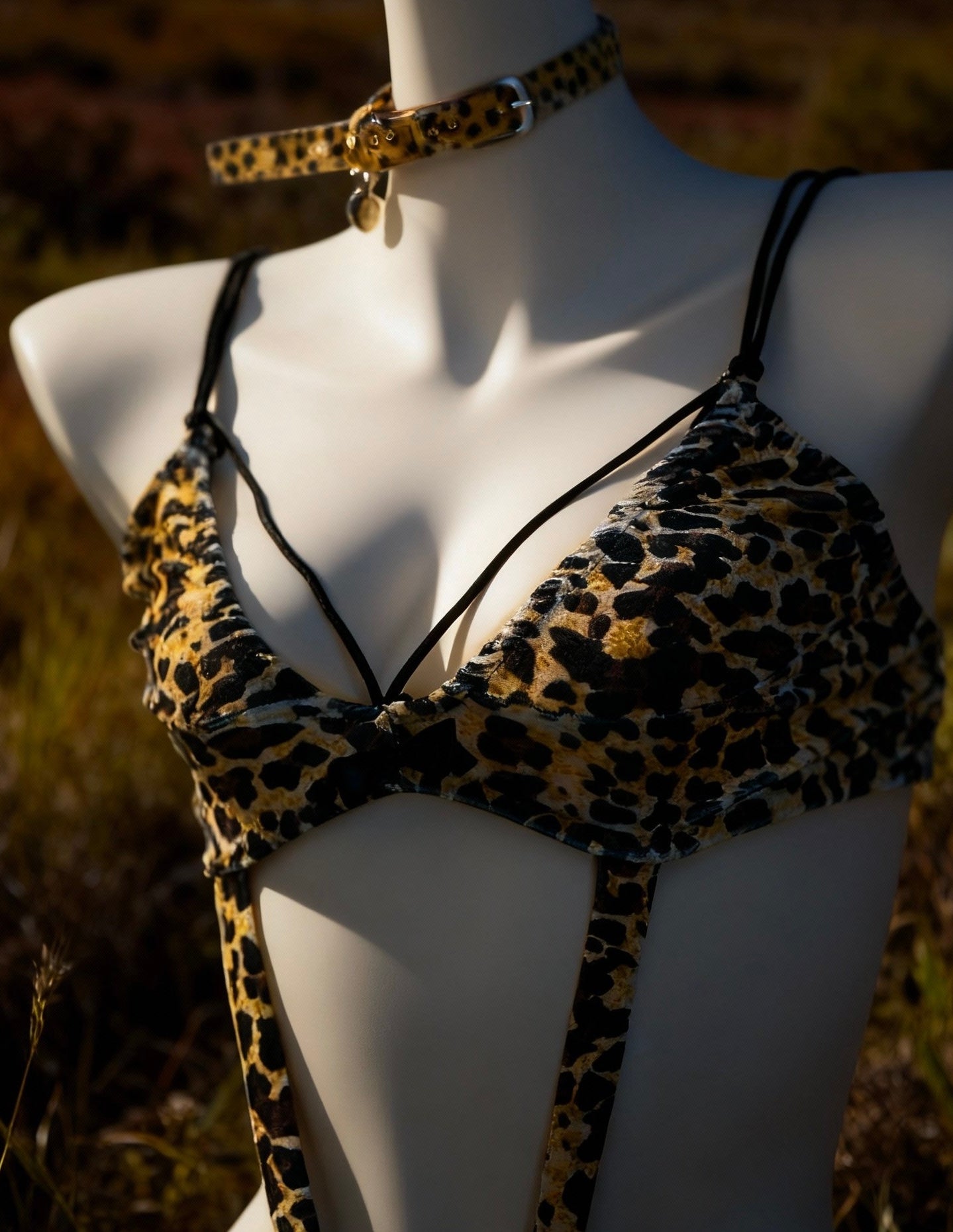 Leopard Print Lingerie Set – Sexy Cat Bodysuit for Women