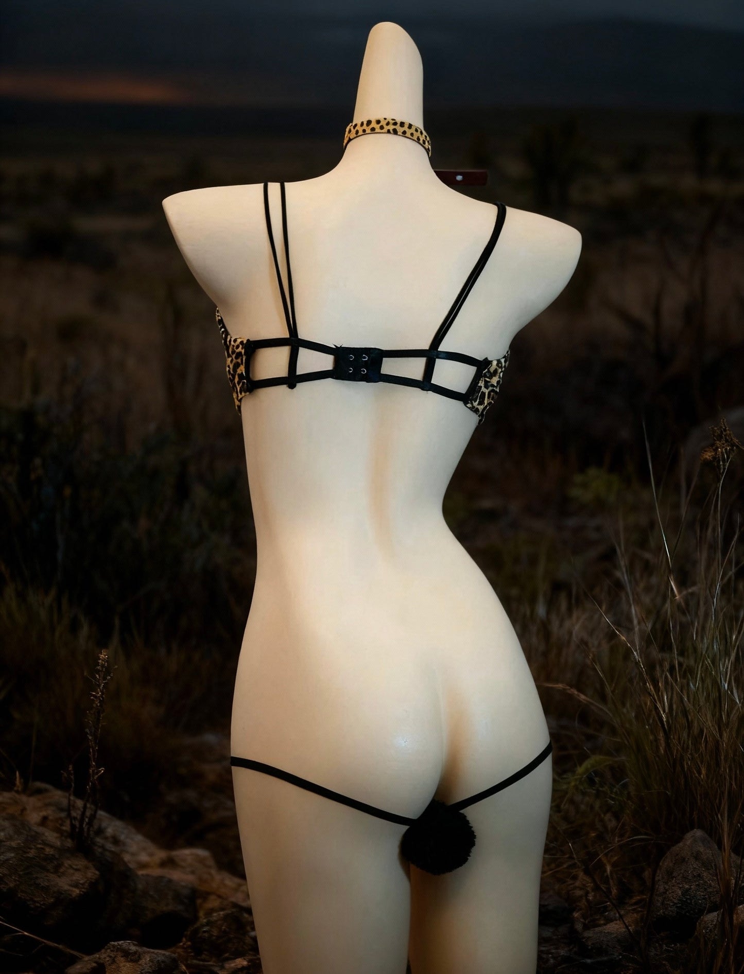 Leopard Print Lingerie Set – Sexy Cat Bodysuit for Women