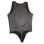 Men’s Black Stretch Bodysuit – Glossy Performance Leotard