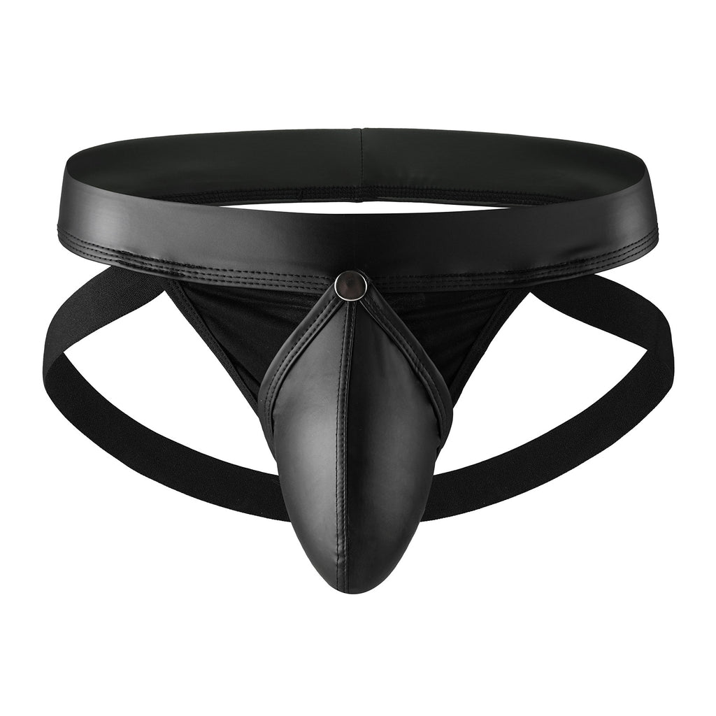 Men’s Leather Strap Jockstrap – Sexy Adjustable Harness Underwear
