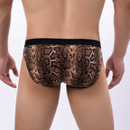Men’s Animal Print Seamless Mesh Briefs – Leopard & Snake