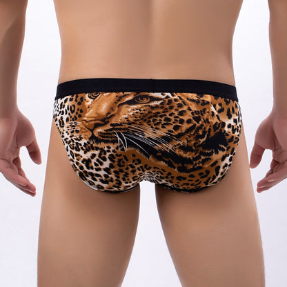 Men’s Animal Print Seamless Mesh Briefs – Leopard & Snake