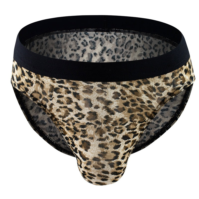 Men’s Animal Print Seamless Mesh Briefs – Leopard & Snake