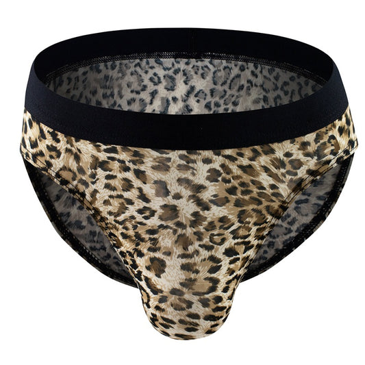Men’s Animal Print Seamless Mesh Briefs – Leopard & Snake