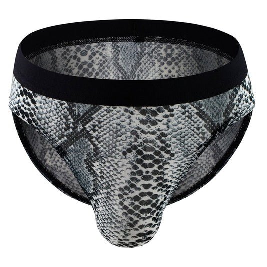 Men’s Animal Print Seamless Mesh Briefs – Leopard & Snake