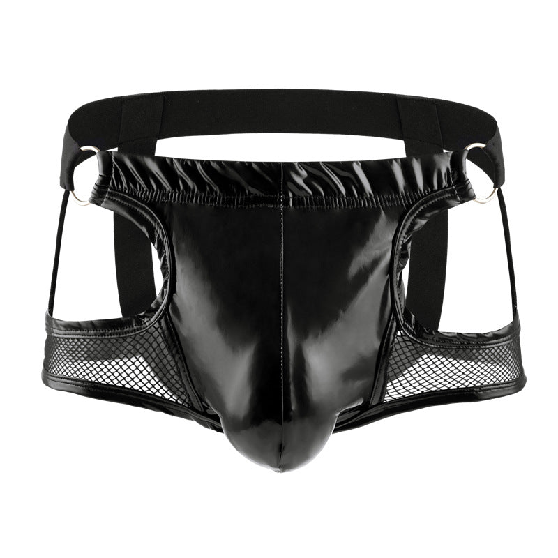 Men’s Glossy Mesh Strap Brief – Bold Harness Style Underwear