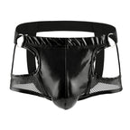Men’s Glossy Mesh Strap Brief – Bold Harness Style Underwear