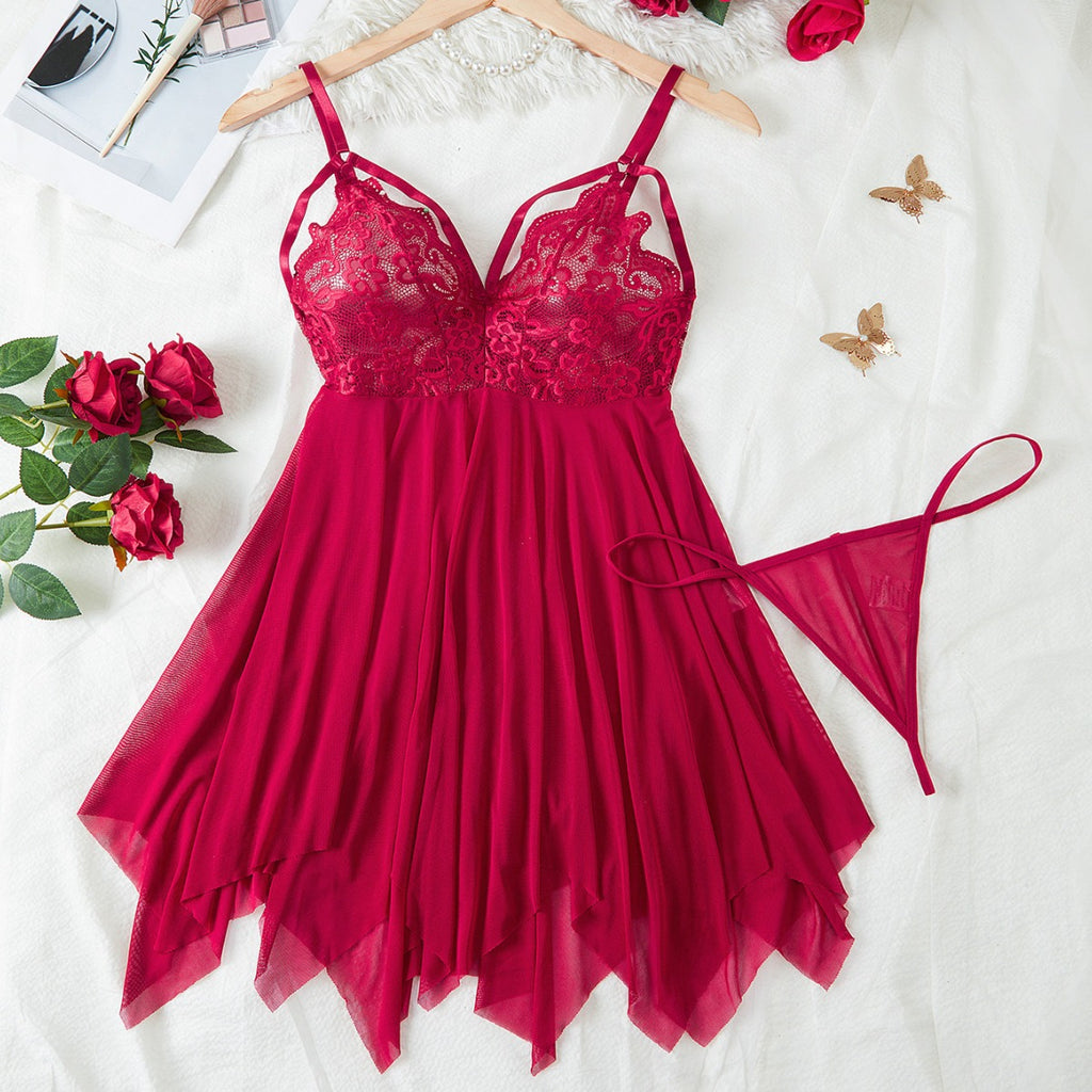 Plus Size Lace Babydoll Lingerie Set – Curvy Sexy Nightdress