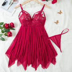 Plus Size Lace Babydoll Lingerie Set – Curvy Sexy Nightdress