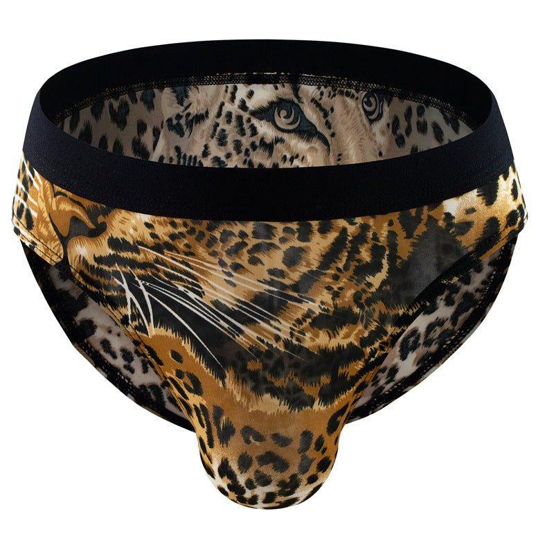 Men’s Animal Print Seamless Mesh Briefs – Leopard & Snake