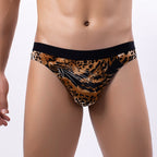 Men’s Animal Print Seamless Mesh Briefs – Leopard & Snake