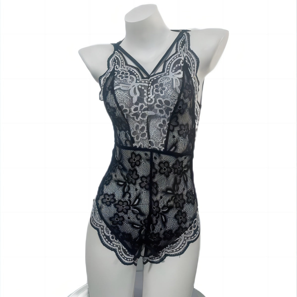 Elegant Floral Lace Bodysuit – Sexy Women Lingerie Teddy