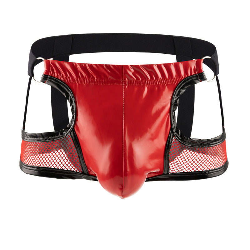 Men’s Glossy Mesh Strap Brief – Bold Harness Style Underwear