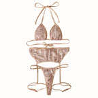 Gold Sequin Chain Lingerie Set – Sexy Garter Belt Style