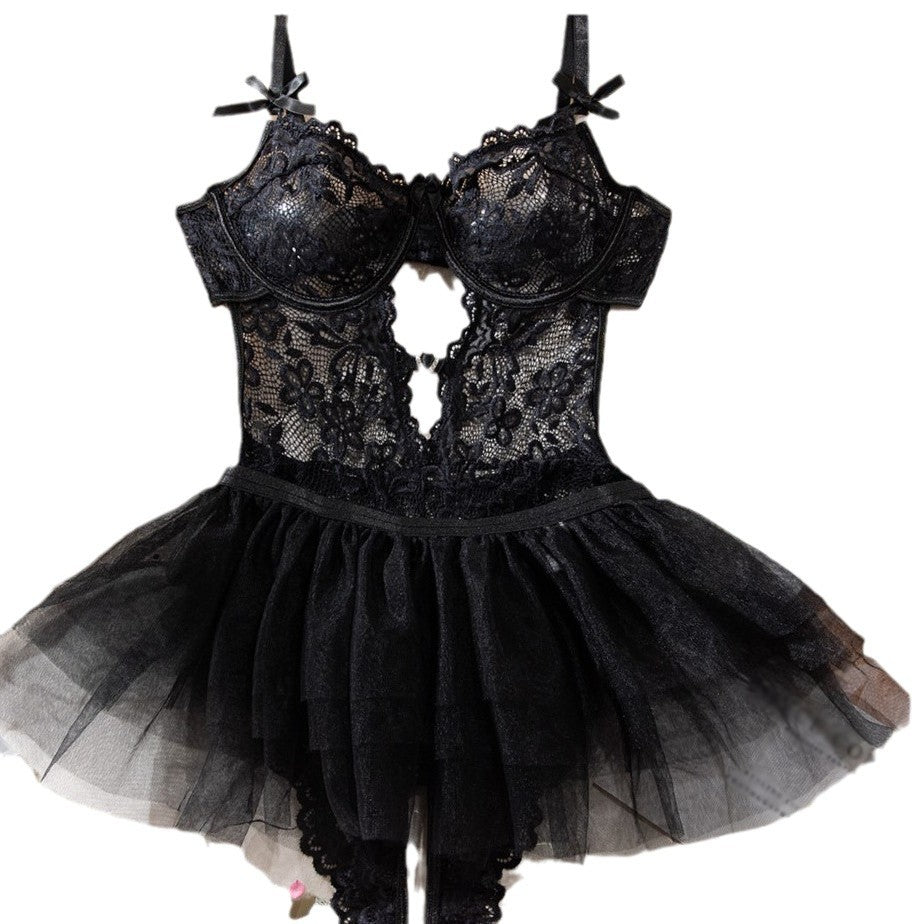 Black&Red Lace Lingerie Bodysuit – Sexy See Through Teddy