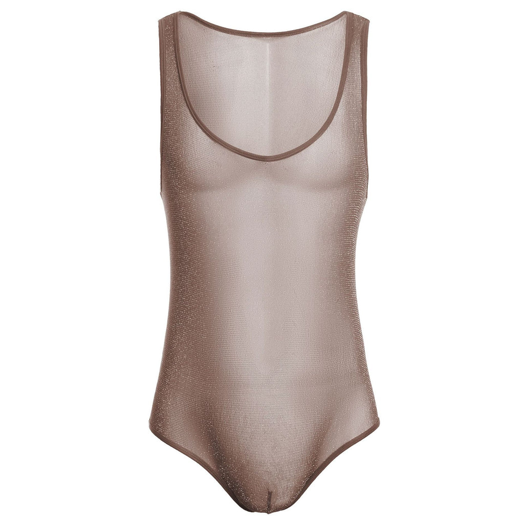 Men’s Floral Lace Bodysuit – Lightweight Sheer One-Piece