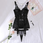 Black Lace Garter Lingerie Dress – Sexy Sheer Chemise