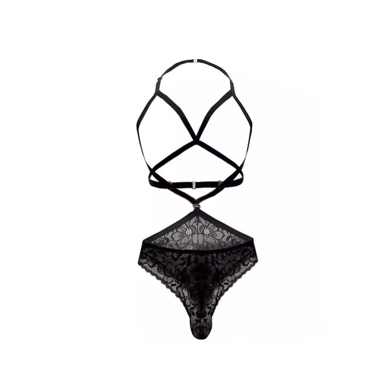 Men’s Strappy Lace Harness Lingerie Set