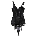 Black Lace Garter Lingerie Dress – Sexy Sheer Chemise