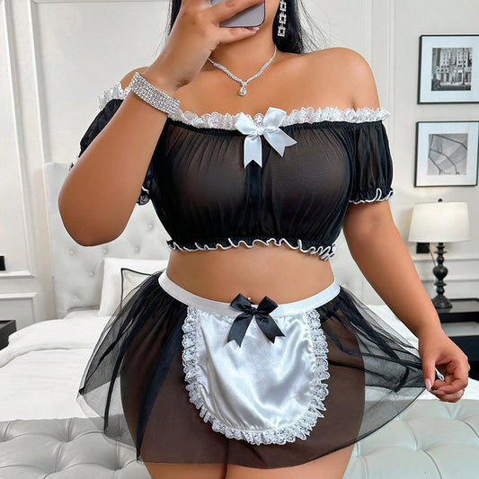 Plus Size French Maid Lingerie – Sexy Black and White Costume