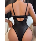 Black Lace Corset Bodysuit – Sexy Strappy Lingerie for Women