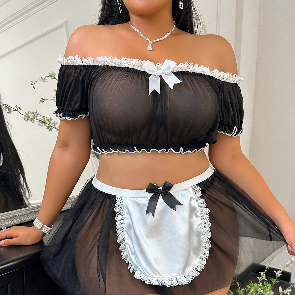 Plus Size French Maid Lingerie – Sexy Black and White Costume