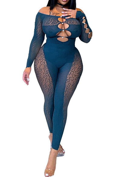Pearl Cut-Out Lace Jumpsuit Lingerie | Sexy Full Bodysuit