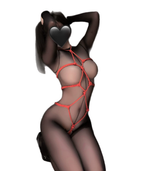 Avant-Garde Rope-Inspired Mesh Bodysuit – Artistic Nightwear