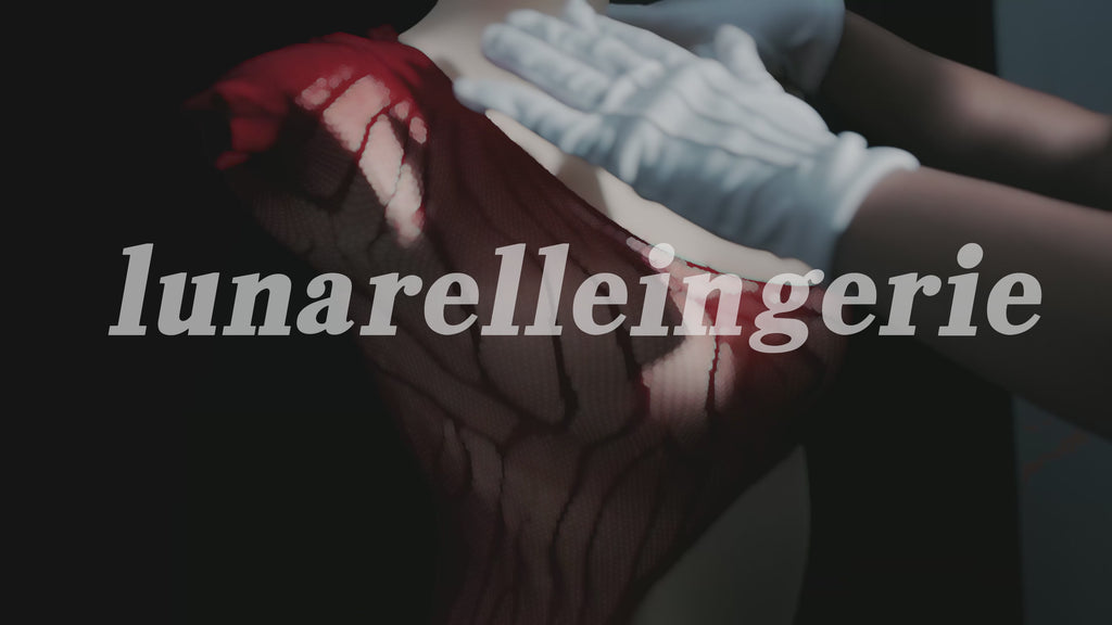 Red Mesh Asymmetric Bodysuit – Artistic See Through Lingerie